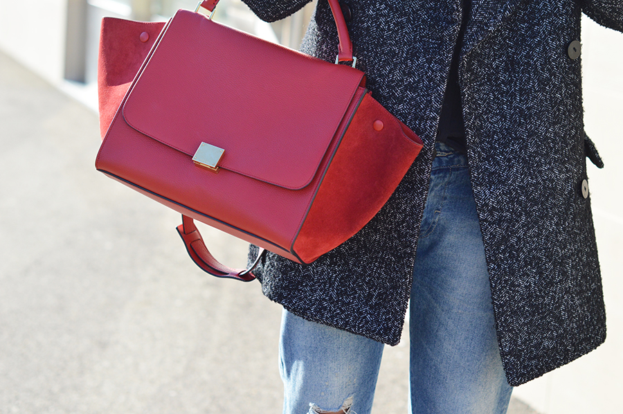 celine trapeze bag streetstyle